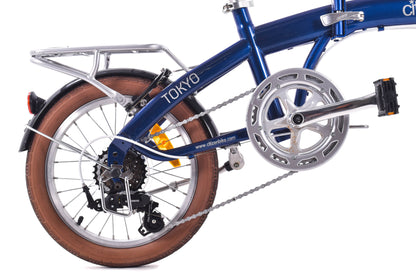 USED Citizen Tokyo Folding Bike 6 speed 16" Wheels Blue w/Rack and Fenders