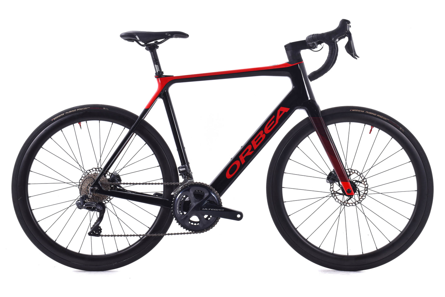 USED 2021 Orbea Gain M20i Large Shimano Ultegra Di2 Carbon Wheels Black/Red