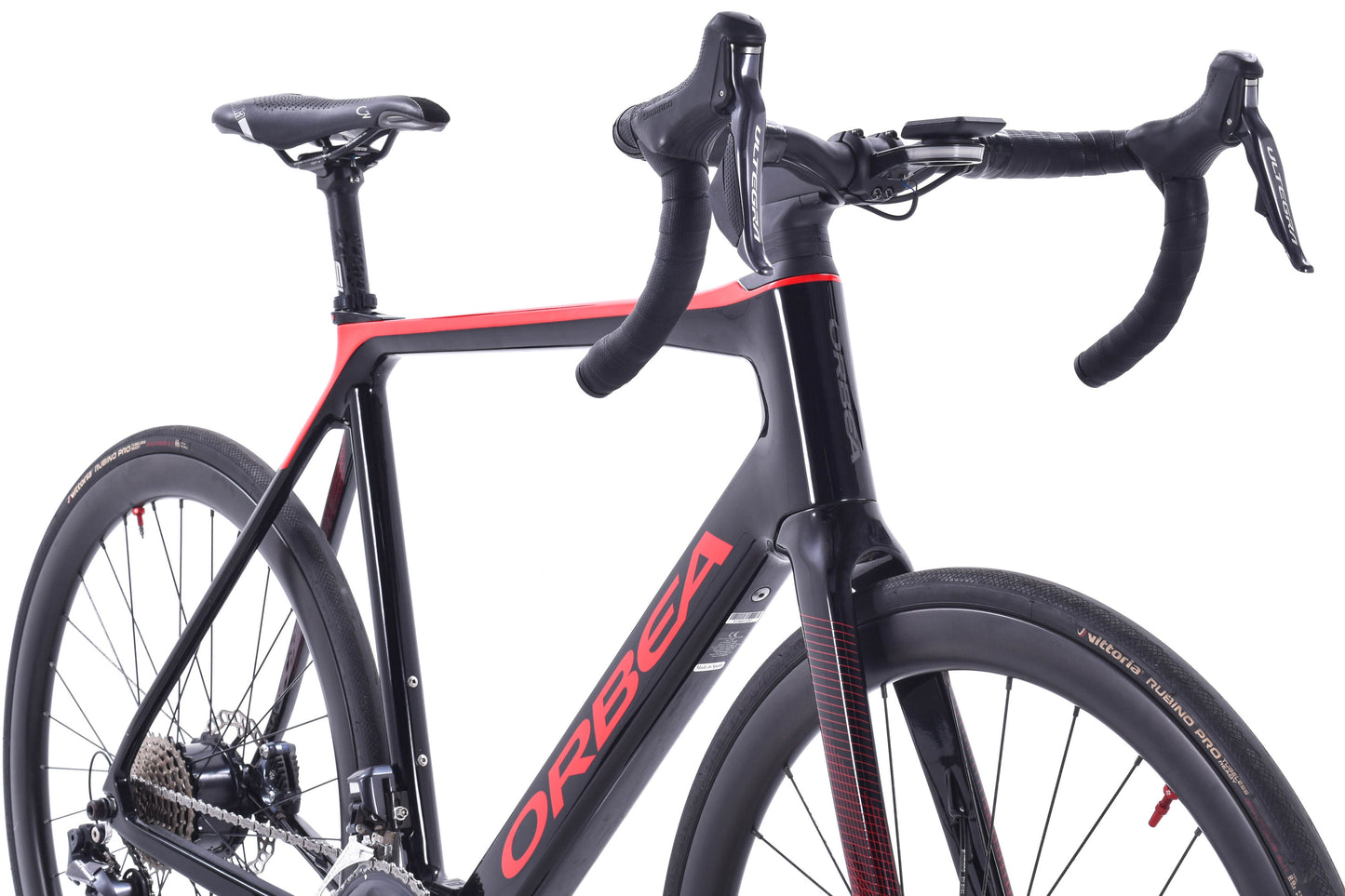 USED 2021 Orbea Gain M20i Large Shimano Ultegra Di2 Carbon Wheels Black/Red