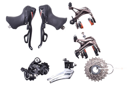 USED Microshift Centos 2x10 speed Mini-Groupset Shifters, derailleurs, w/ FSA SL-K Rim Brakes Road