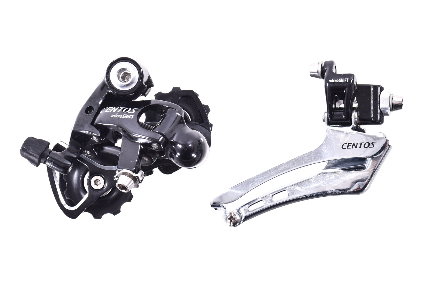 USED Microshift Centos 2x10 speed Mini-Groupset Shifters, derailleurs, w/ FSA SL-K Rim Brakes Road