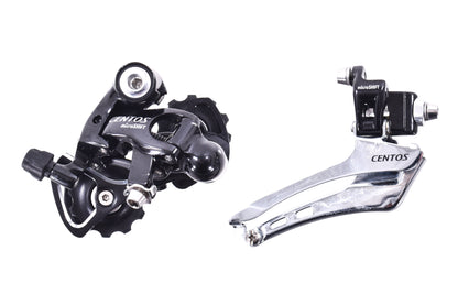 USED Microshift Centos 2x10 speed Mini-Groupset Shifters, derailleurs, w/ FSA SL-K Rim Brakes Road