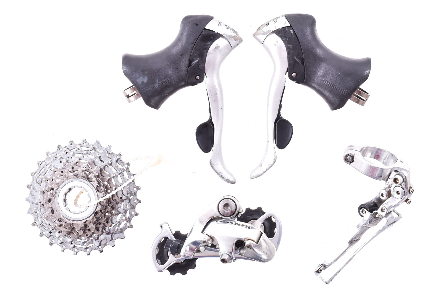 USED Shimano Tiagra 3x9 speed mini Road Triple Groupset Shifters, Derailleurs, Cassette