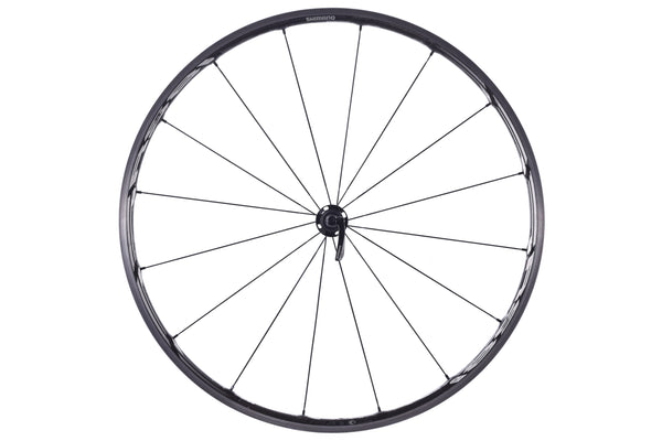 USED Shimano WH-RS81 C24 Carbon/Alloy Road Rim Brake Front Wheel 100mm