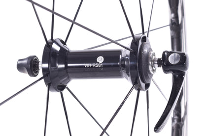 USED Shimano WH-RS81 C24 Carbon/Alloy Road Rim Brake Front Wheel 100mm QR