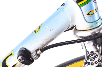 USED Vintage Ciocc Lugged Steel Road Bike 48cm Campagnolo Mirage Blue/White/Chrome Made in Italy- AS IS
