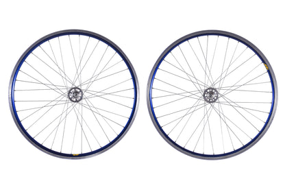 USED FIR Track Wheelset with Vintage Campagnolo Hubs Blue Rims Fixed Gear