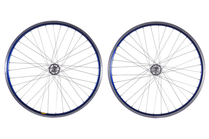 USED FIR Track Wheelset with Vintage Campagnolo Hubs Blue Rims Fixed Gear