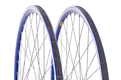 USED FIR Track Wheelset with Vintage Campagnolo Hubs Blue Rims Fixed Gear