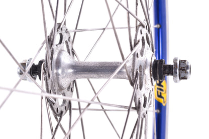 USED FIR Track Wheelset with Vintage Campagnolo Hubs Blue Rims Fixed Gear