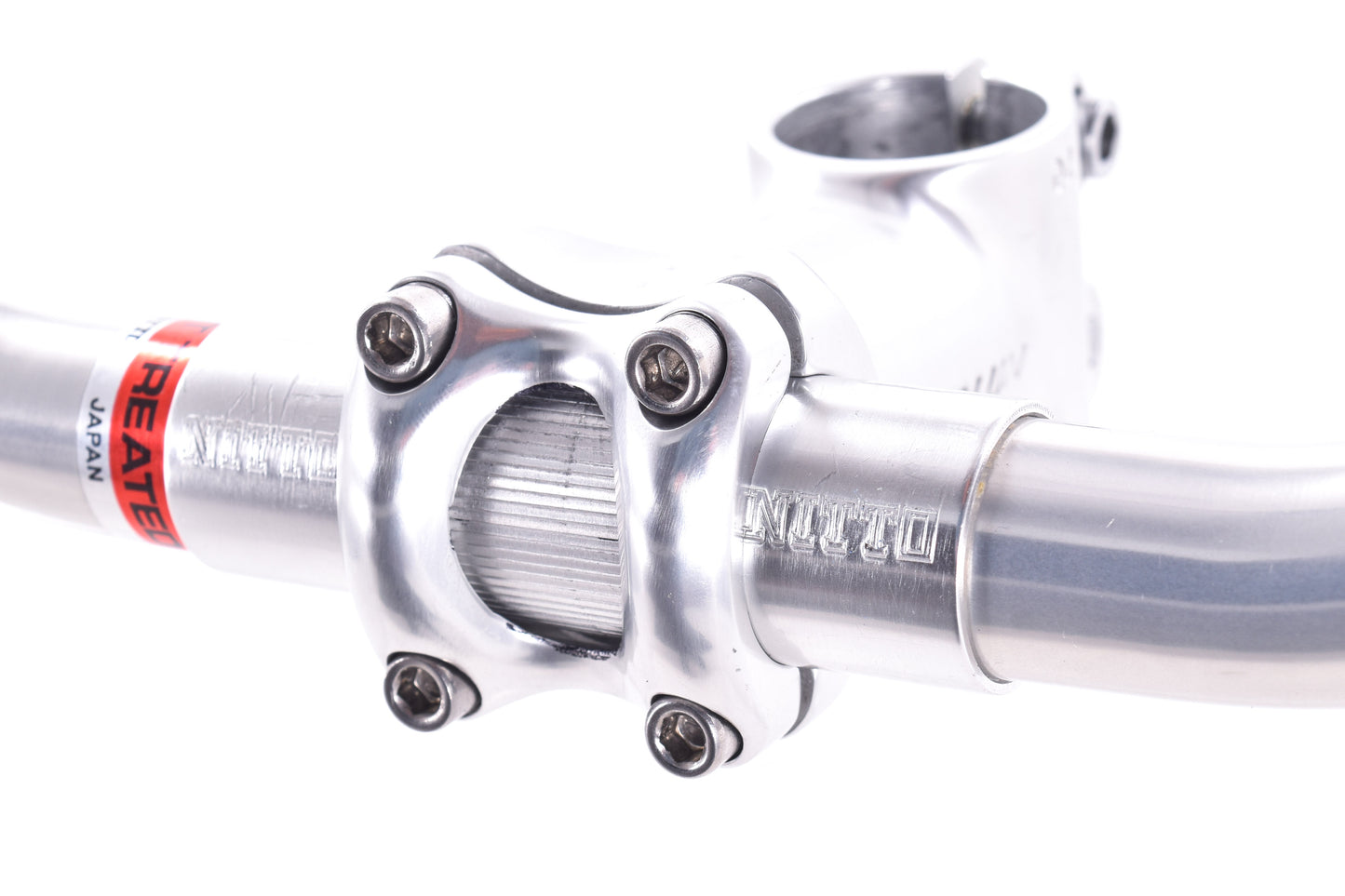 USED Nitto B802 HT Silver Riser Handlebar 25.4x620mm w/ 25.4x70mm Threadless Stem