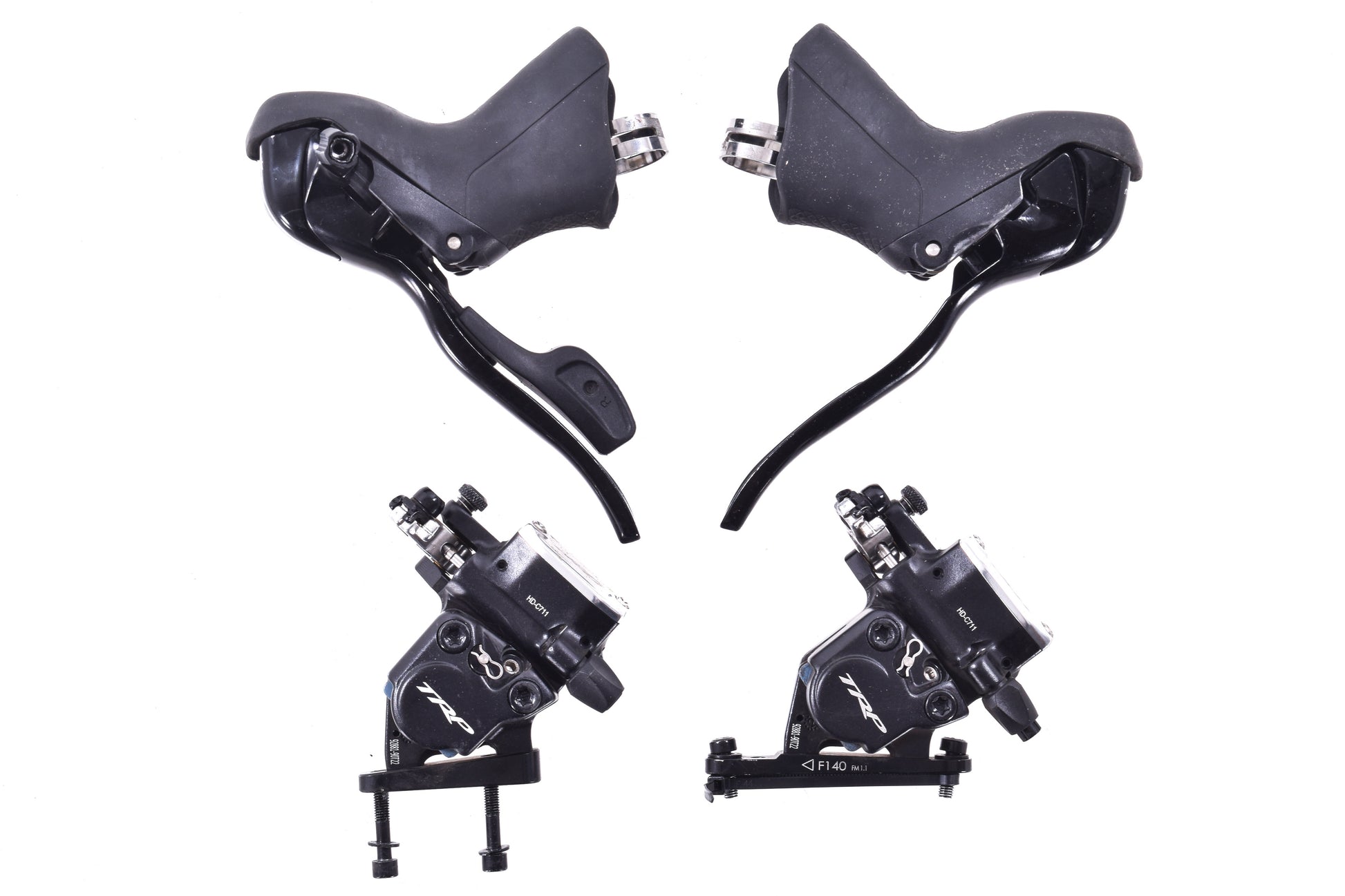 USED Microshift Advent X 1x10 speed Drop Bar Shifters w/ TRP HY/RD Fla