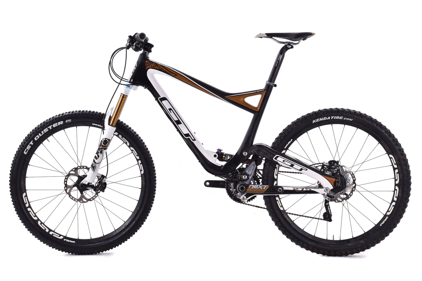 USED 2014 GT Sensor Team 27.5" Carbon Full Suspension Mountain Bike XL Shimano XTR 3x10 speed Fox Kashima