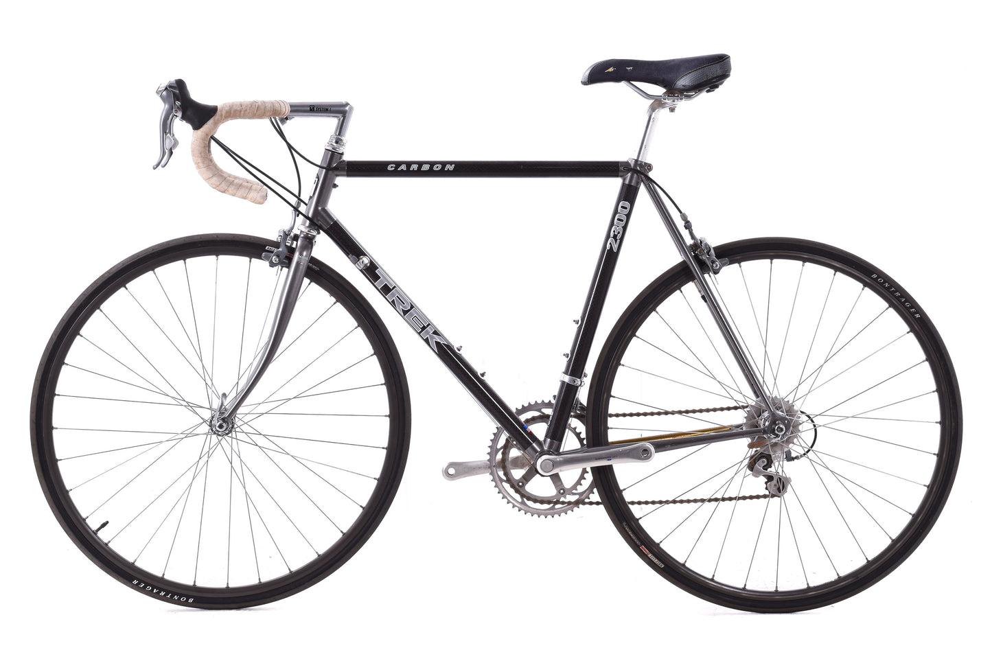 USED Vintage Trek 2300 Carbon/Aluminum Lugged 56cm Road Bike Shimano 600 Tri Color STI 2x8 speed -AS IS