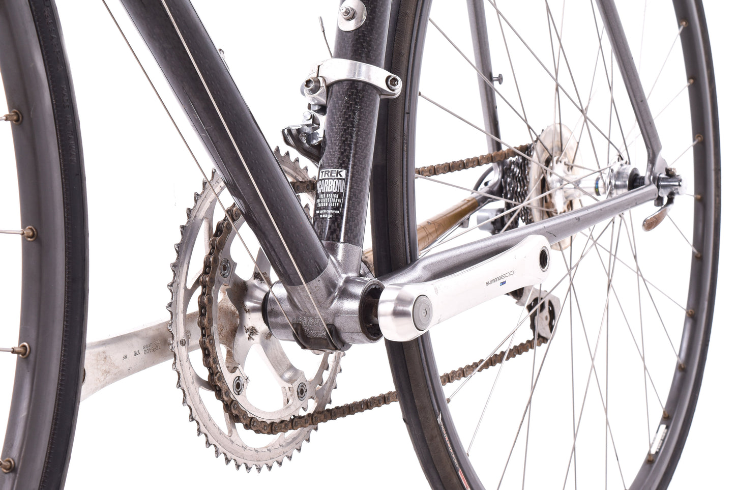 USED Vintage Trek 2300 Carbon/Aluminum Lugged 56cm Road Bike Shimano 600 Tri Color STI 2x8 speed -AS IS