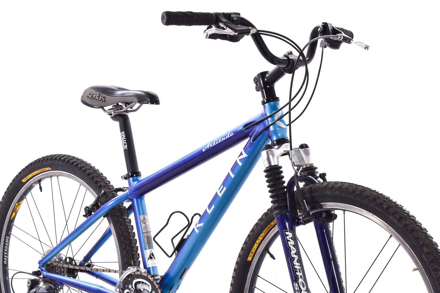 USED Klein Attitude Alloy XS Mountain Bike 3x9 Speed Shimano Deore Blue Fade 26"