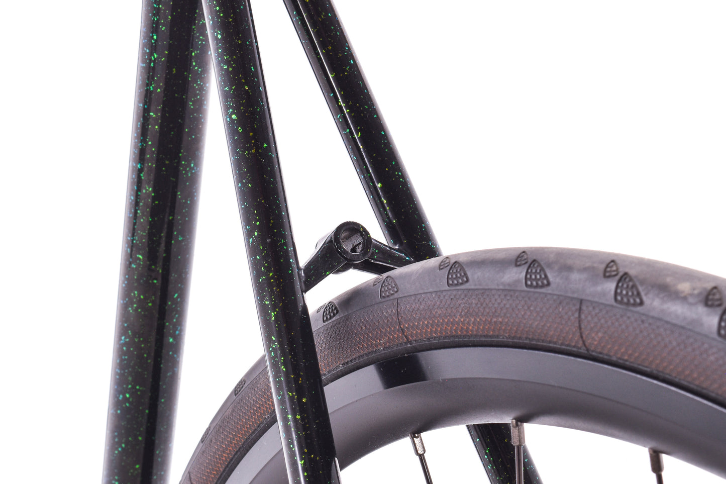 USED All-City Big Block Fixed Gear Track Bike 55cm H+Son Archetype Omnium Crank Black Green Sparkle