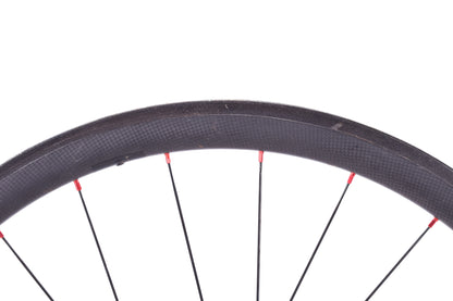 USED Tubular Road/CX Wheels Carbon Rim Brake Red Hubs Shimano/SRAM 11-Speed