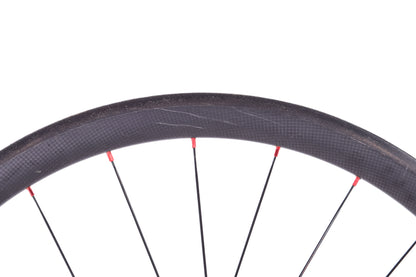 USED Tubular Road/CX Wheels Carbon Rim Brake Red Hubs Shimano/SRAM 11-Speed