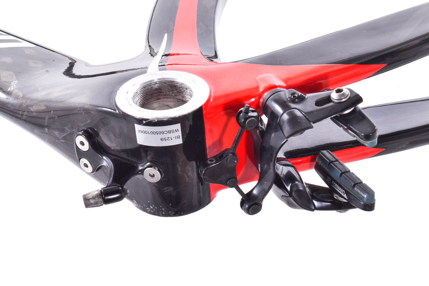 USED 2011 Specialized Transition Comp Carbon TT/Tri Frameset Small Red/White/Black w/ Brakes