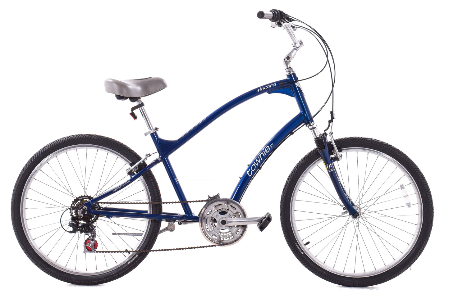 USED Electra Townie 21D Step Over Beach Cruiser Aluminum Frame w/ Front Suspension Dark Blue