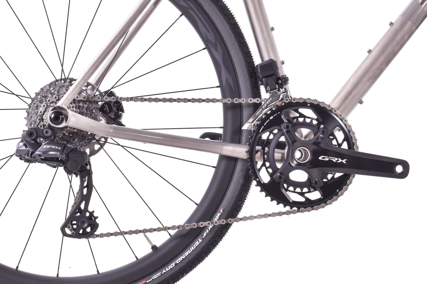 USED 2024 Moots Routt CRD 54cm Titanium Gravel Bike Shimano GRX Di2 2x12 speed 700C Carbon Wheels
