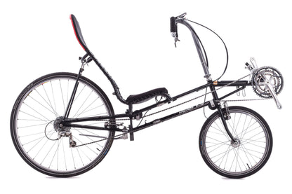 USED Lightning P-38 Voyager S&S Coupled Breakaway Medium Steel Road Touring Recumben Bike Shimano Ultegra 3x9 speed Black