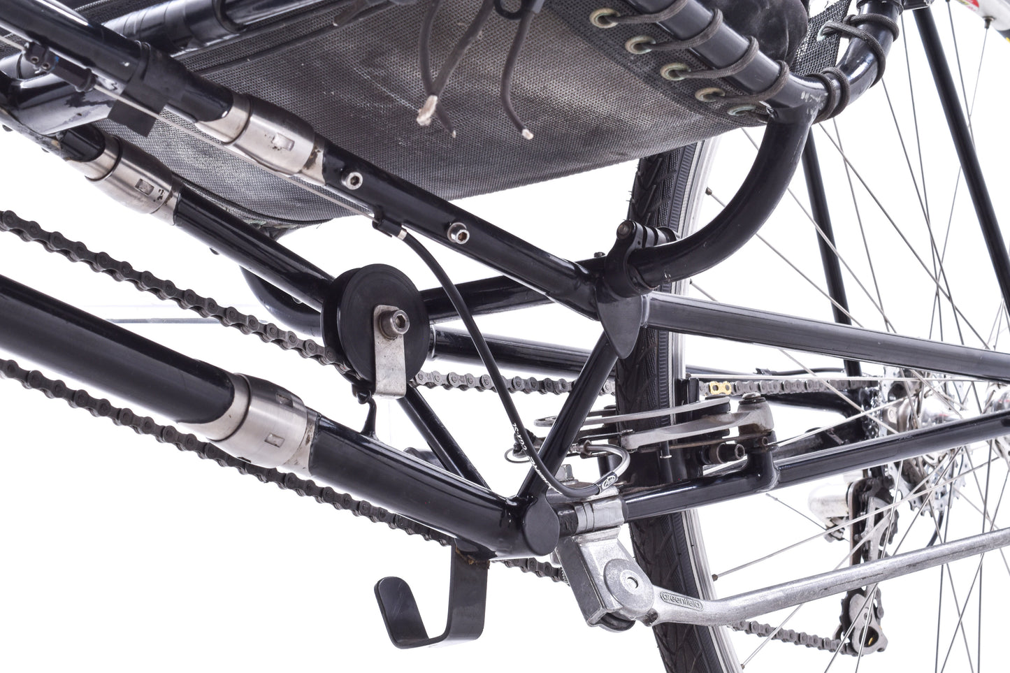 USED Lightning P-38 Voyager S&S Coupled Breakaway Medium Steel Road Touring Recumben Bike Shimano Ultegra 3x9 speed Black