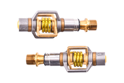 USED Crank Brothers Eggbeater 11 MTB pedals Gray Gold Titanium