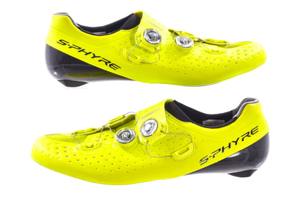 USED Shimano S-Phyre SH-RC900-S RC9Y Road Shoes EU45 US 10.5 Yellow Carbon 3-bolt