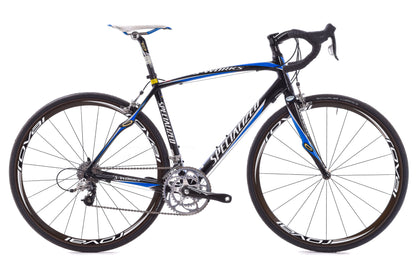 USED 2007 Specialized S-Works Roubaix 54cm Road Bike SRAM Force 2x10 speed Carbon Roval Wheels Blue