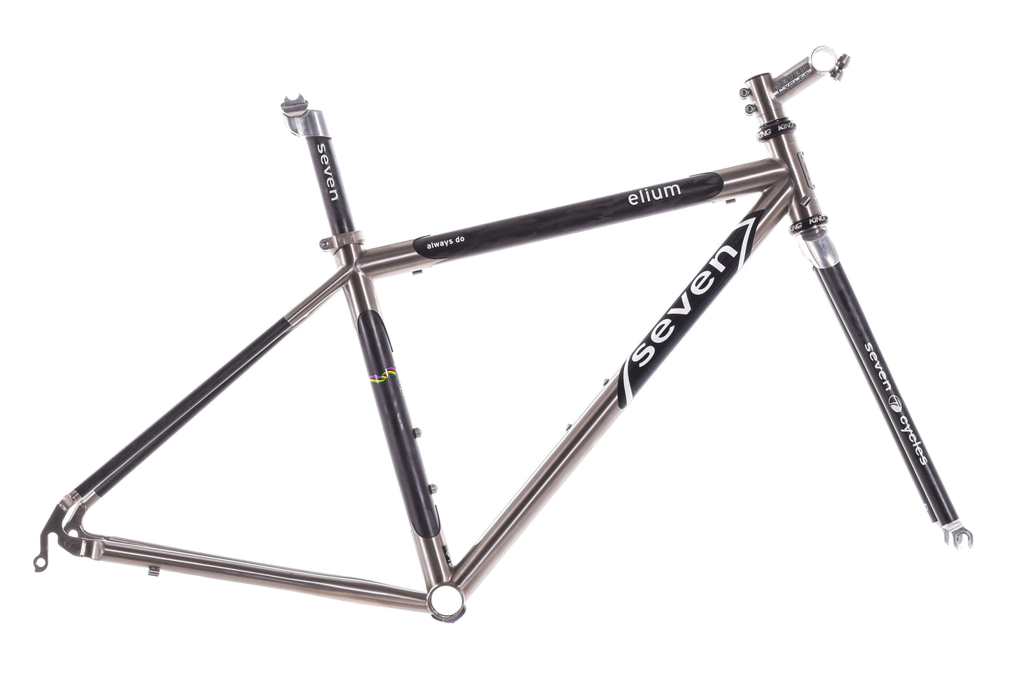 USED Mid 2000's Seven Elium Carbon/Titanium X-Small Road Bike Frame Rim Brake Quick Release