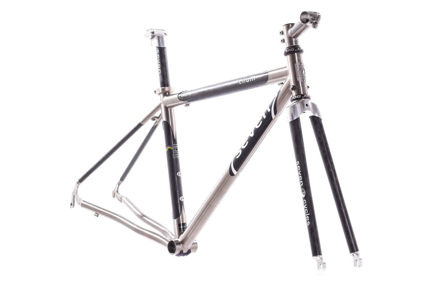 USED Mid 2000's Seven Elium Carbon/Titanium X-Small Road Bike Frame Rim Brake Quick Release