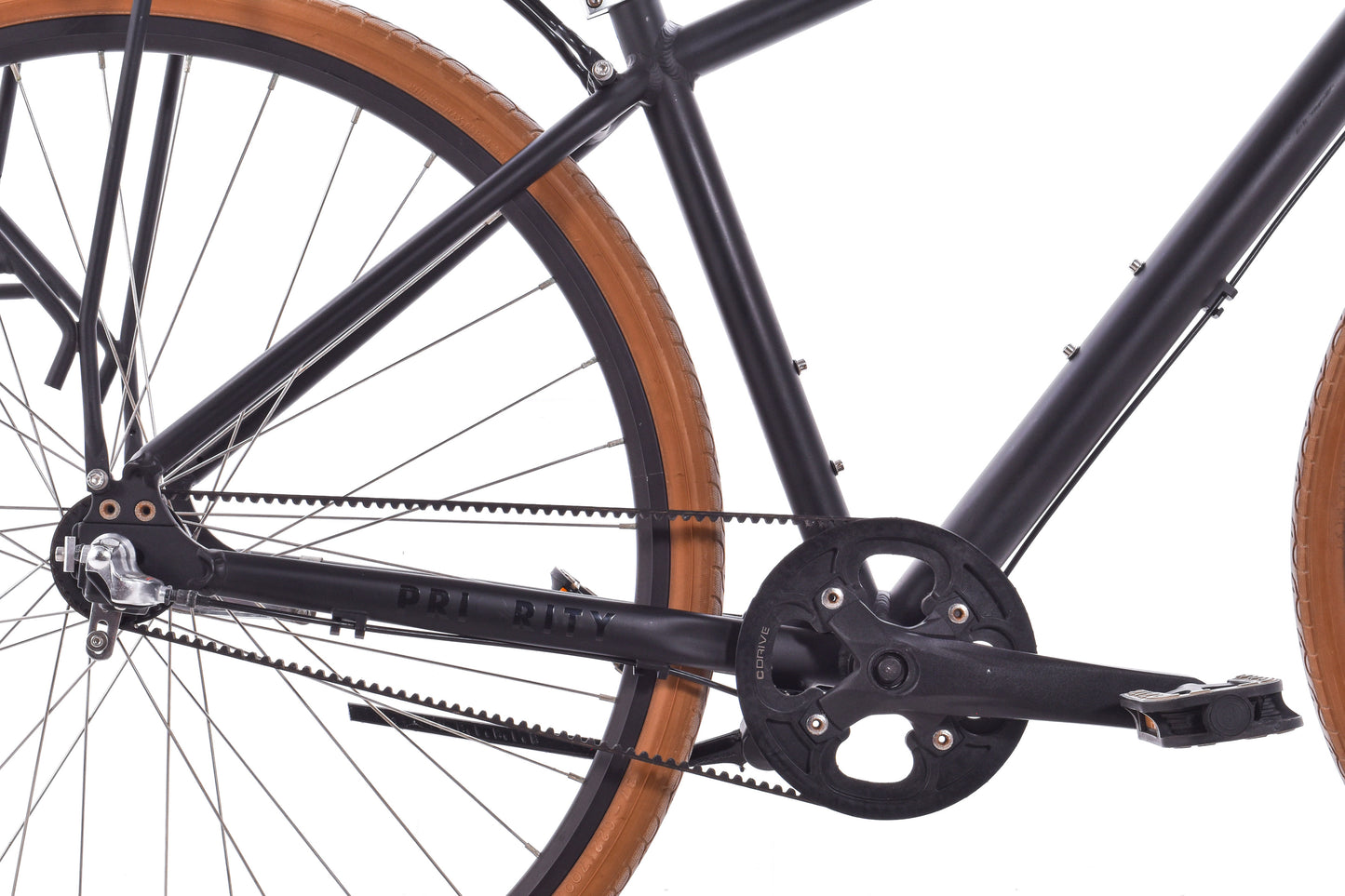 USED Priority Bicycles 3 Speed Classic Medium Urban Cruiser Black Belt Drive 3 Speed