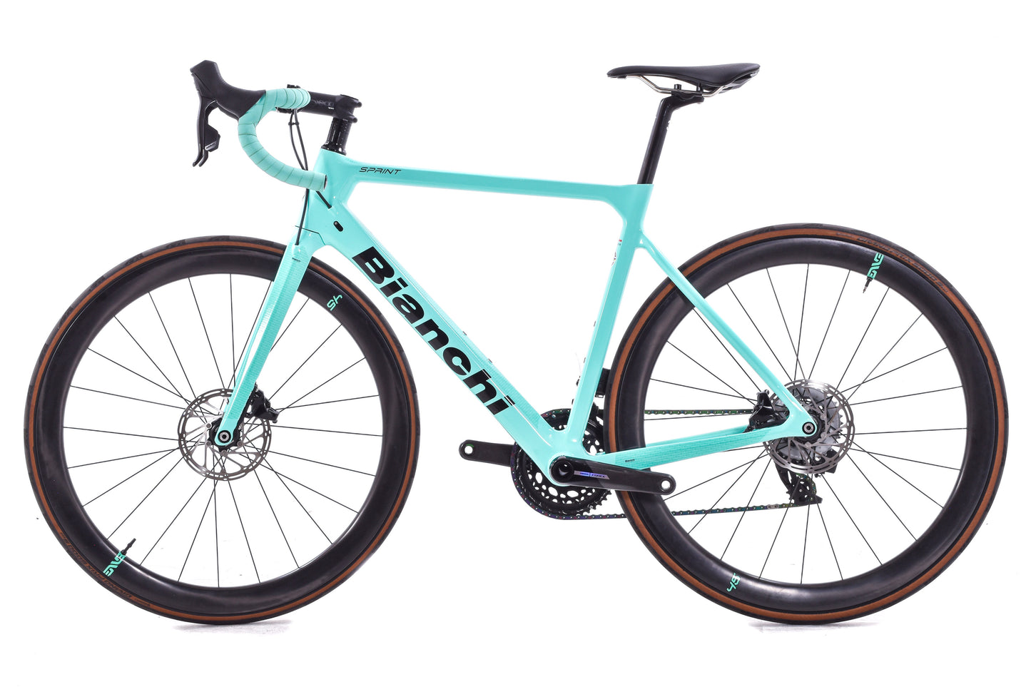 USED 2022 Bianchi Sprint 55cm Road Bike SRAM Force/Rival AXS 2x12 ENVE Carbon Wheels Celeste