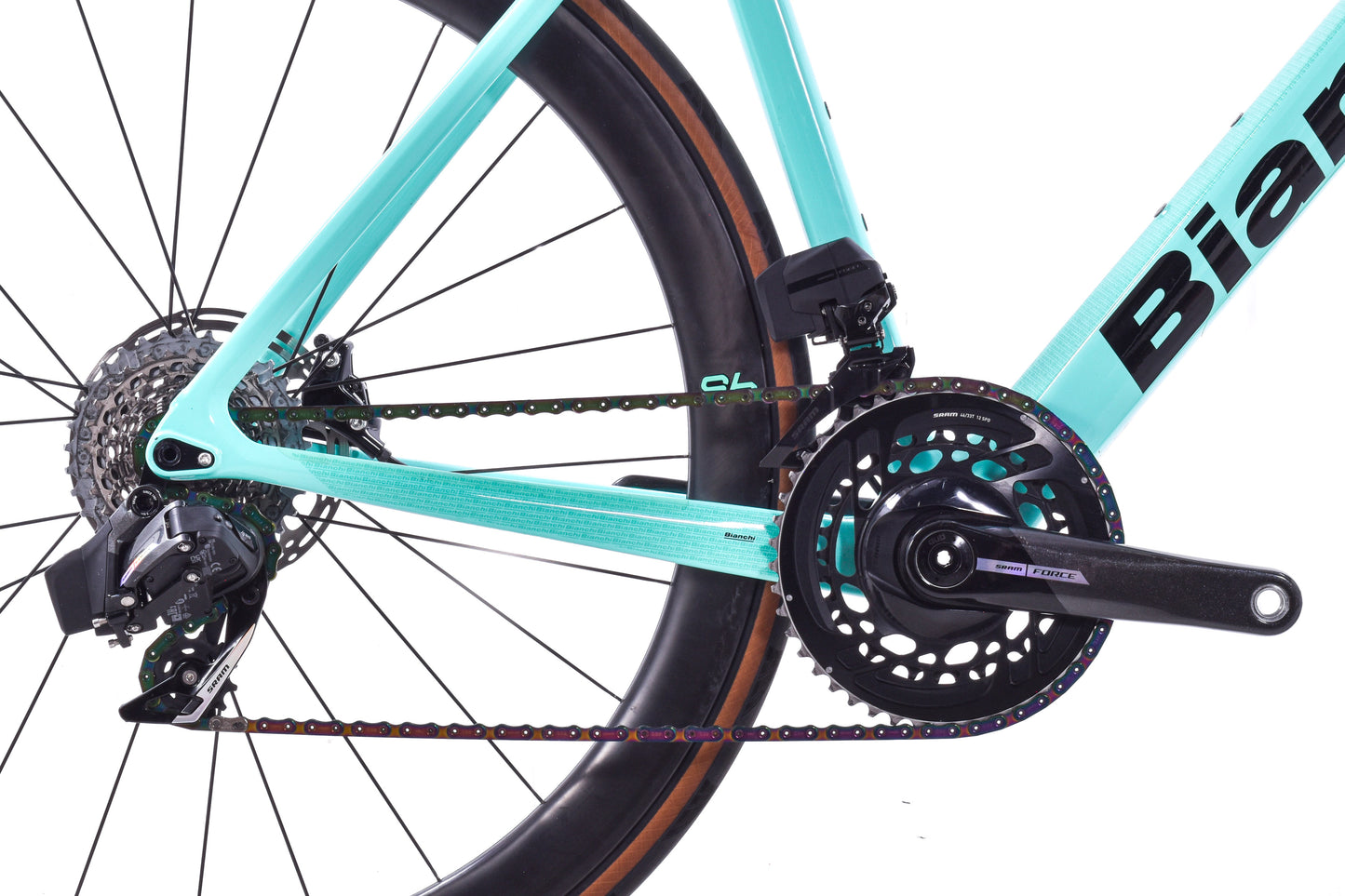 USED 2022 Bianchi Sprint 55cm Road Bike SRAM Force/Rival AXS 2x12 ENVE Carbon Wheels Celeste