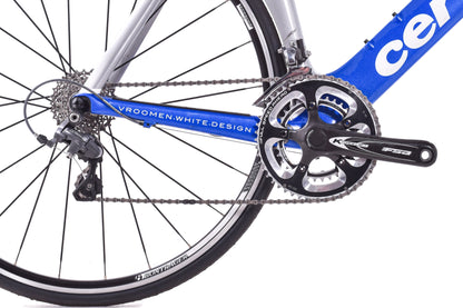 USED Cervelo P2C 56cm Carbon TT/Triathlon Bike Shimano Ultegra 2x10 Speed Blue Silver