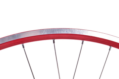 USED Bikesmiths 700C Track Wheelset w/ Suzue Pro Max Bolt On Hubs Red/Silver Fixed/Free