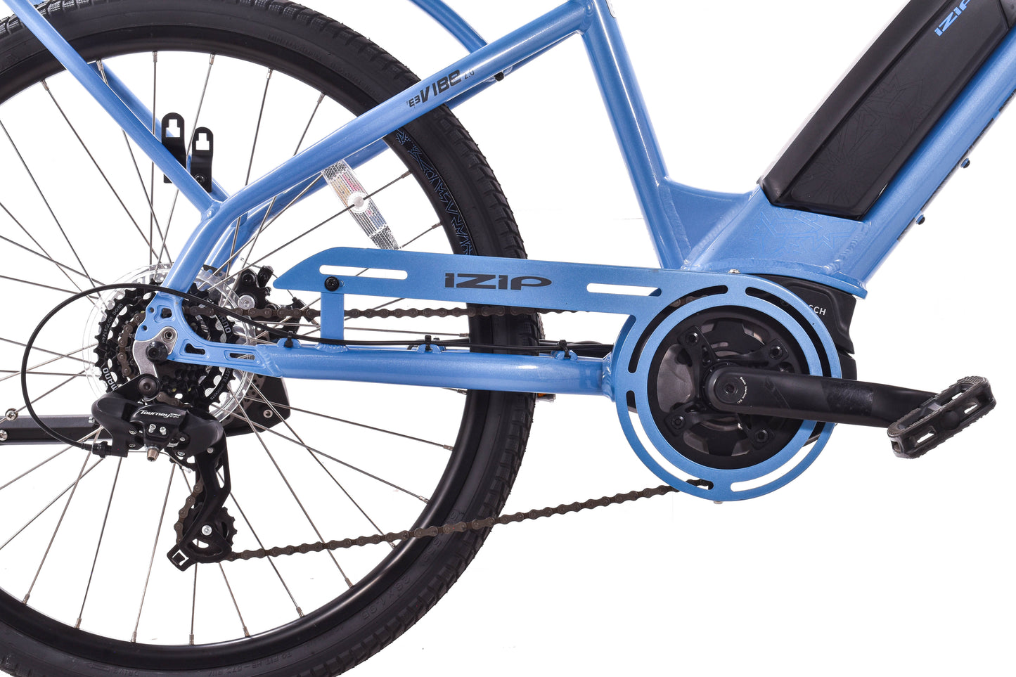 USED iZip eVibe 2.0 Class 1 e-bike Small Step Thru Blue Shimano 1x7 Speed Bosch Motor
