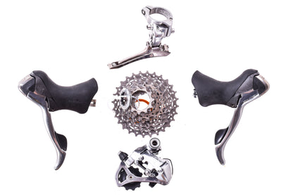 USED Shimano Dura-Ace 7800 2x10 speed Road Groupset Shifters, Derailleurs, Cassette Silver
