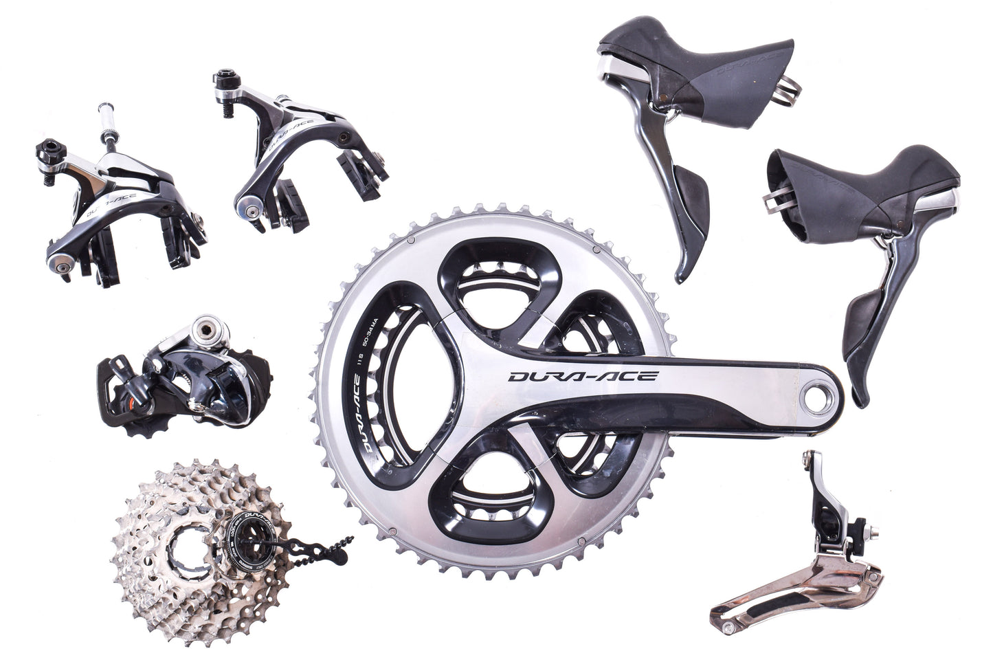 USED Shimano Dura-Ace 9000 2x11 speed Mechanical Rim Brake Road Groupset 170mm 50/34T Crankset