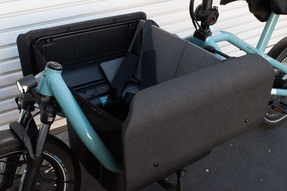 NEW* Riese & Muller Carrie Vario Front Loader e-Cargo Bike, Aqua, Child Seat, Rain Cover- Floor Model