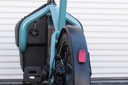 NEW* Riese & Muller Carrie Vario Front Loader e-Cargo Bike, Aqua, Child Seat, Rain Cover- Floor Model