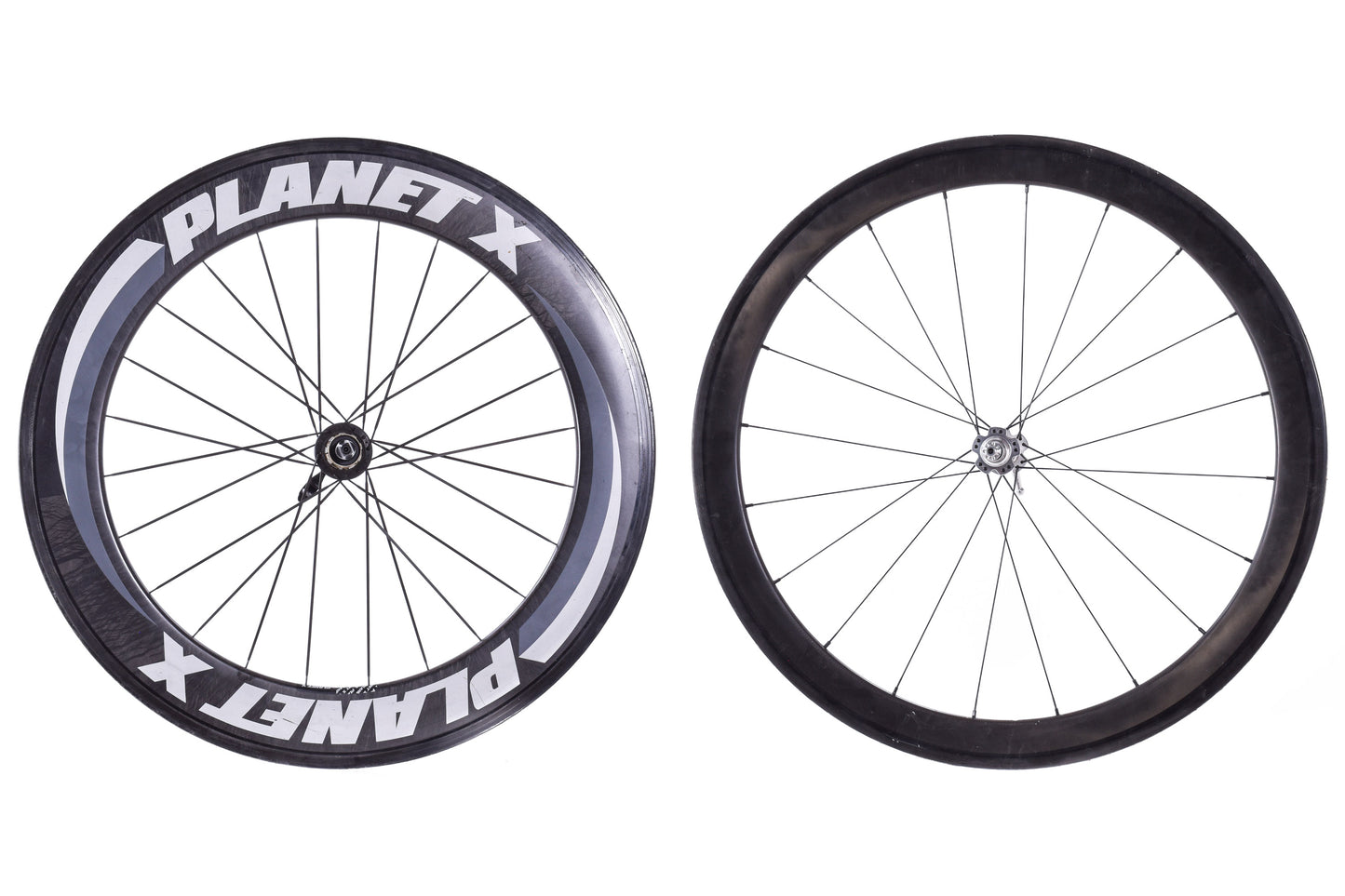 USED Planet X / Neuvation 700C Carbon Tubular Wheelset Rim Brake Shimano 8/9/10 Speed Quick Release