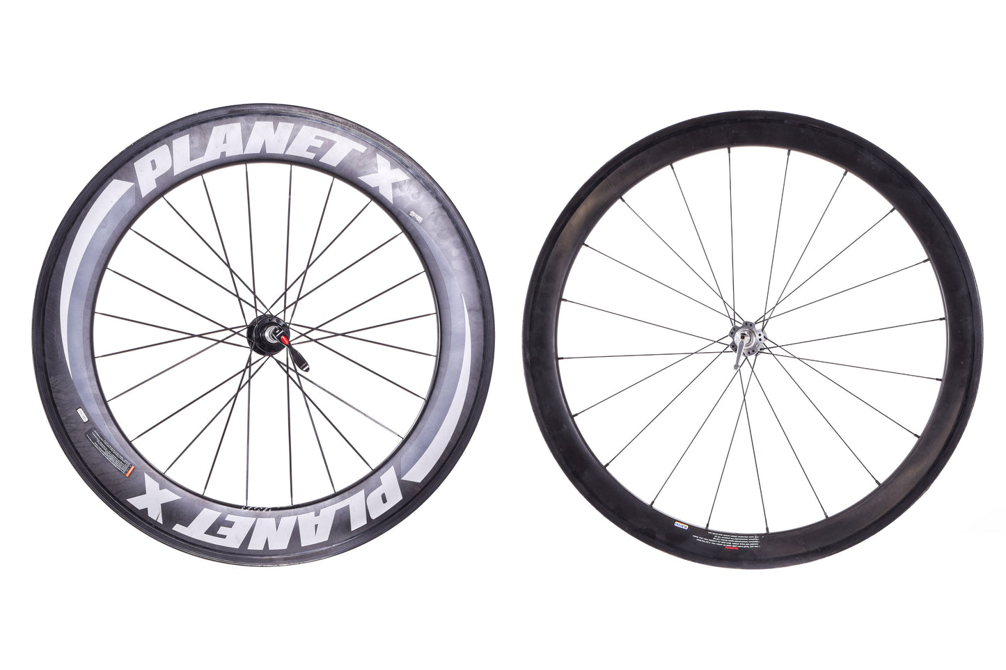 USED Planet X / Neuvation 700C Carbon Tubular Wheelset Rim Brake Shimano 8/9/10 Speed Quick Release