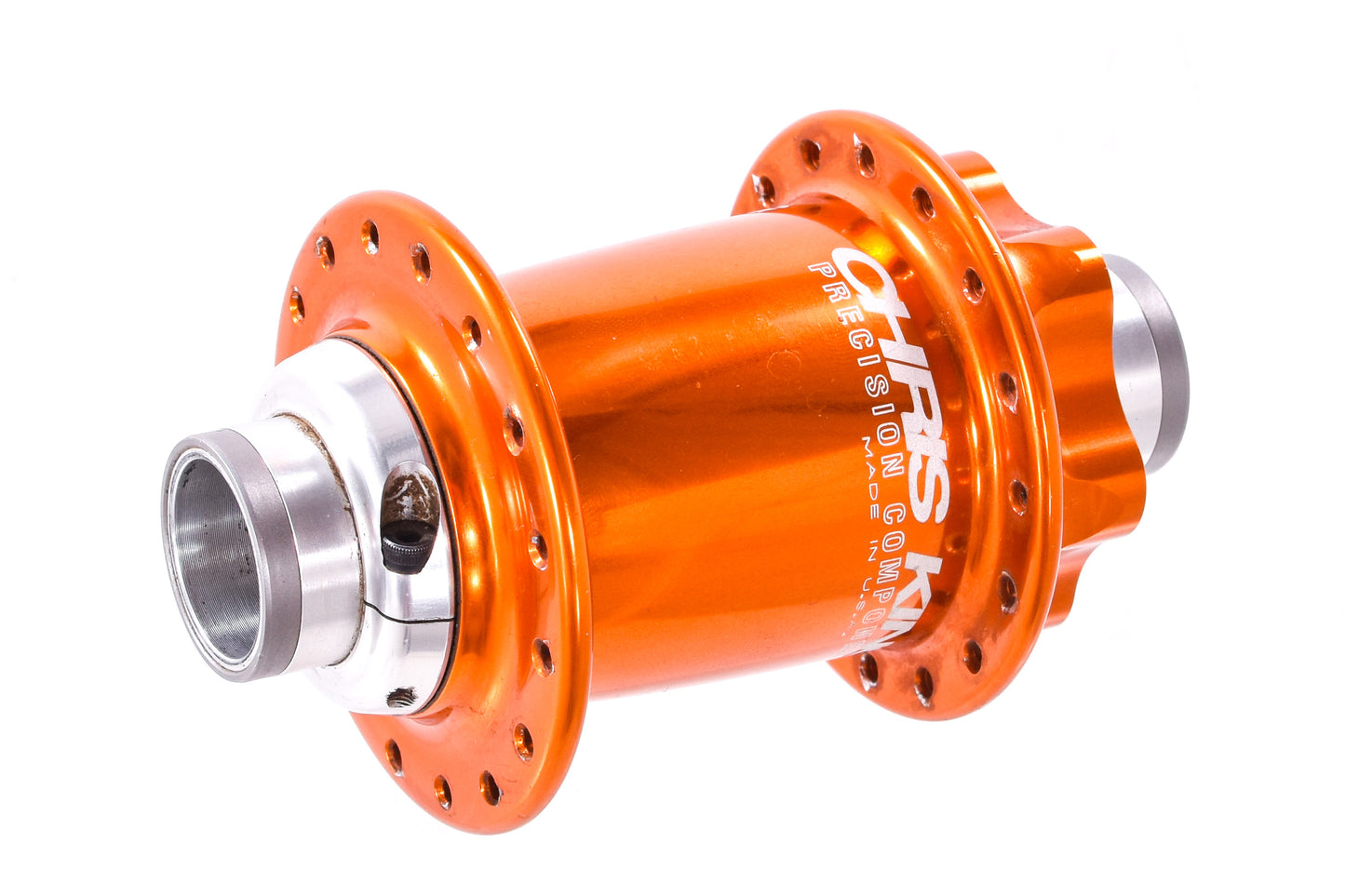 USED Chris King ISO LD 20mm Front Hub 20x110mm 32H Down Hill 6-Bolt Disc Mango Orange