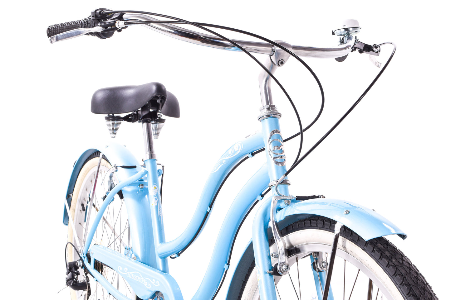 USED Micargi Pantera 7 Speed Step Thru Beach Cruiser Baby Blue w/ Fenders