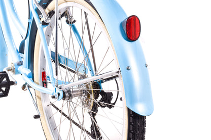 USED Micargi Pantera 7 Speed Step Thru Beach Cruiser Baby Blue w/ Fenders