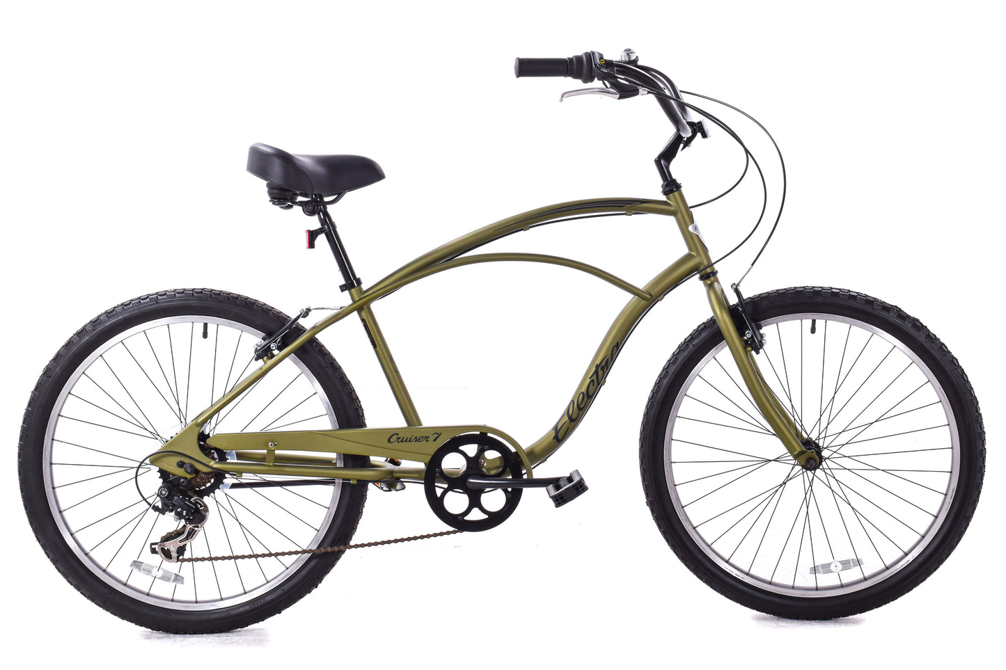 USED Electra Cruiser 7D Step Over 7 speed Beach Cruiser Olive Green