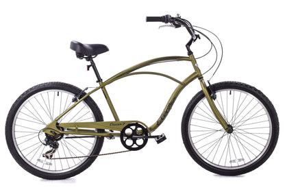 USED Electra Cruiser 7D Step Over 7 speed Beach Cruiser Olive Green